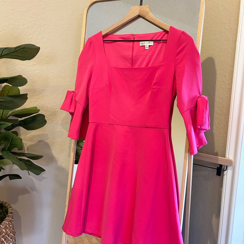 Neiman Marcus Elegant Pink Dress with Square Neckline